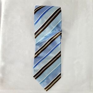 Hugo Boss Silk Tie Vintage Blue Striped Necktie Retro Classic Tie